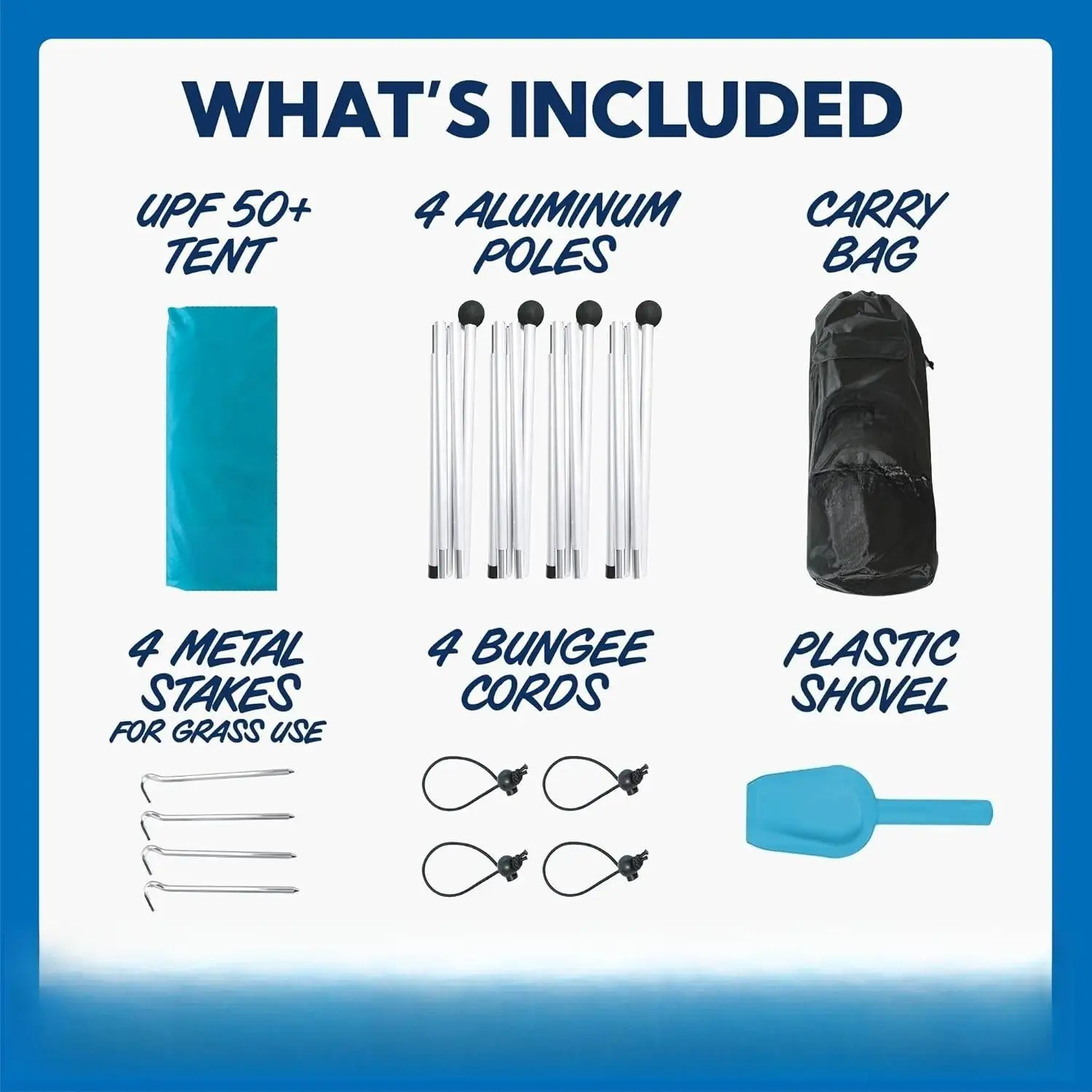 W_Beach Tent Sun Shelter UPF50+ - شاطئ سهل المنبثق - ظل خارجي لرحلات التخييم وصيد الأسماك والفناء الخلفي