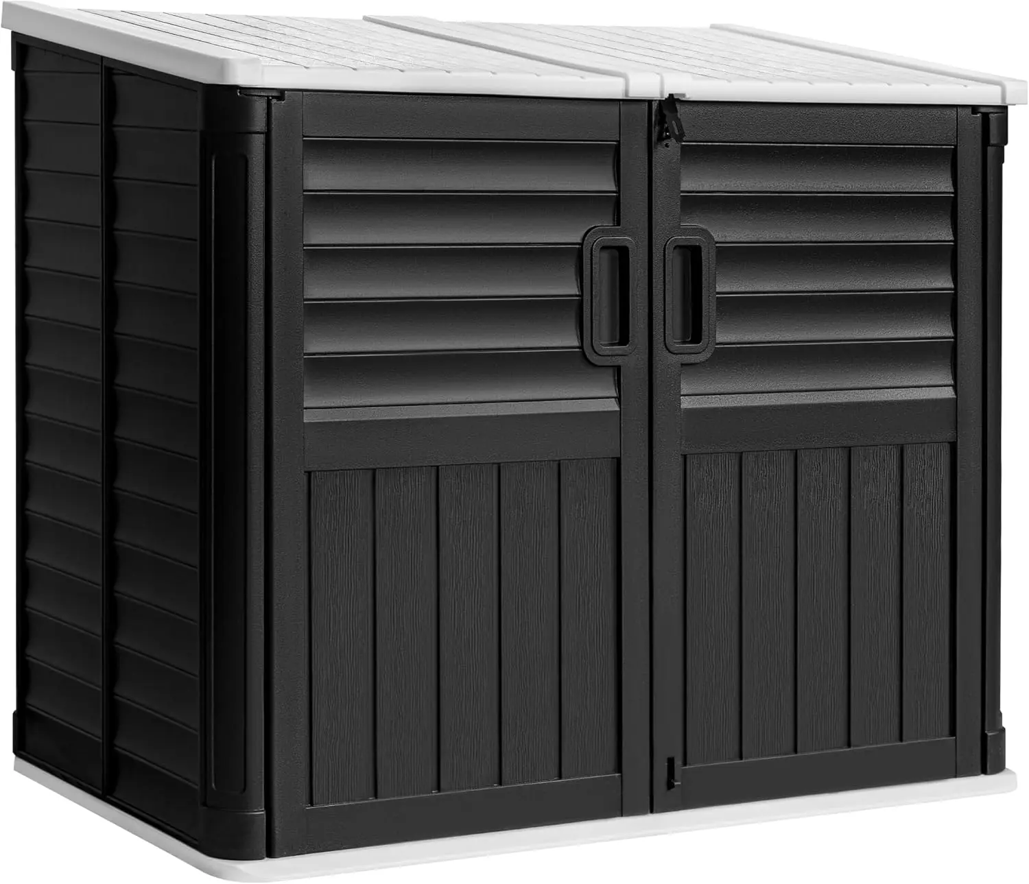 Re n Outdoor Storage Shed, 34 Cu Ft Outdoor Storage Cabinet Without Shelf, Waterproof, Double Locks, Re n Storage for