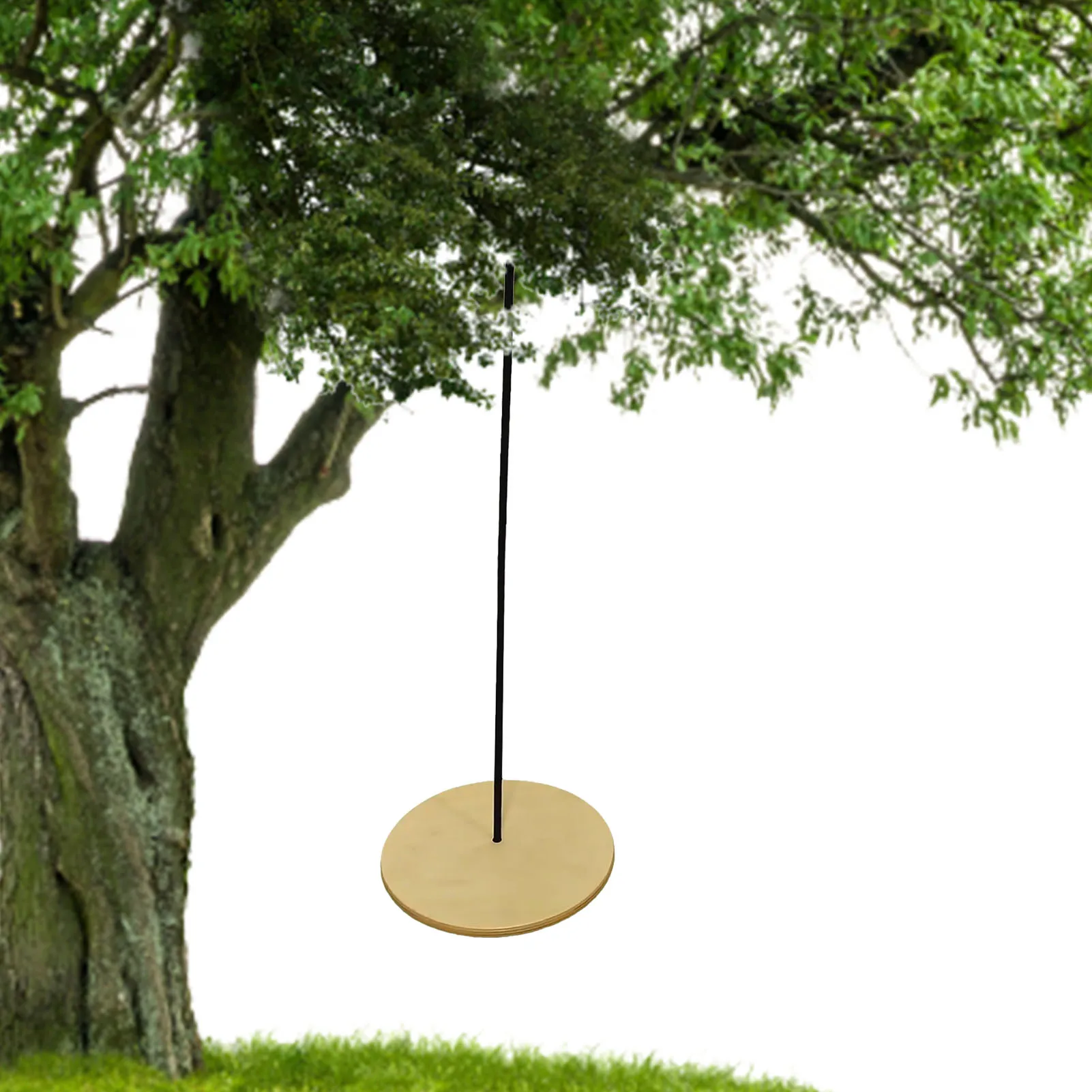 Wooden Disc Swing Outdoor Non-Slip Rope Swing For Kids Round Disc Plate Swing Seat With Hang Rope