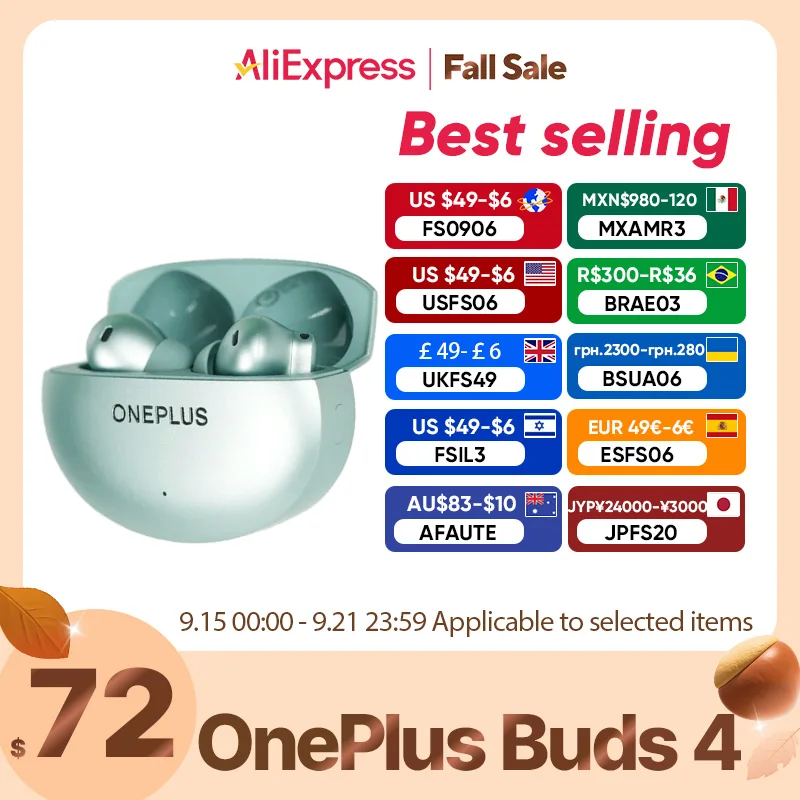 

OnePlus Buds 4 Wireless Earphones Long Range IP55 Waterproof AI Call Noise Reduction Portable Earbuds 5.4 For OnePlus 13 13T