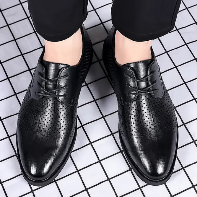 Sepatu oxford Formal pria, sepatu kantor perempuan, Formal, ujung lancip, sepatu sosial, kulit yang sah, izin murah, tren 2024 39