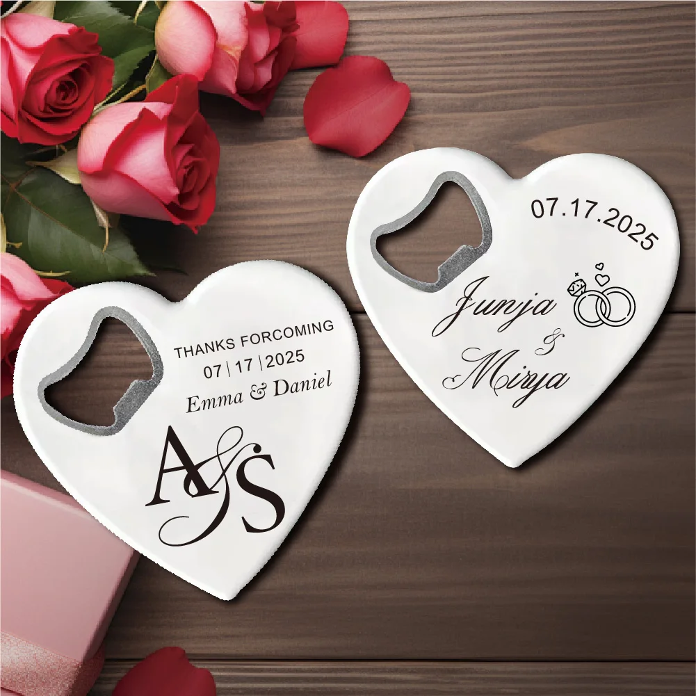 

Customized Wedding 10-30Pcs Magnet Bottle Opener Bride Shower Goods Heart-Shaped Carved Bottle Opener Bottle Opener Wedding Party Souvenir Gift