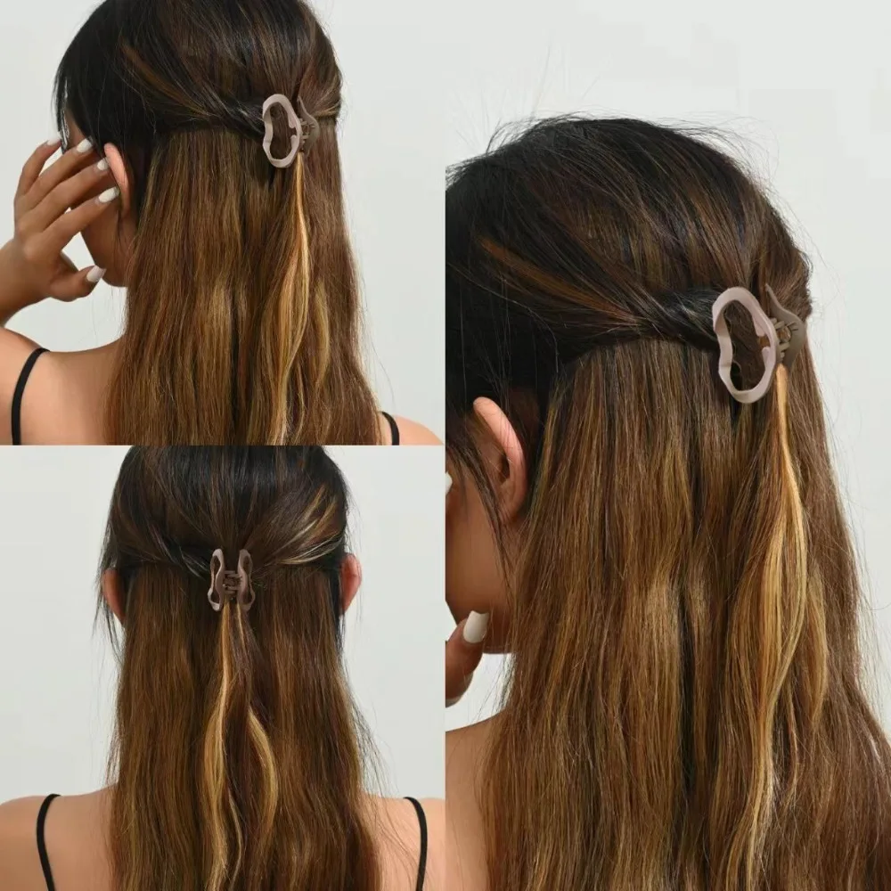 

4pc Fashion European and American Khaki Style Hair Claw Clips for Women Girls Retro Small Hairgrip Korean Hair Accessories