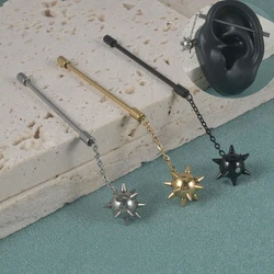 1Pc Meteor Hammer Industrial Barbell Helix Cartilage Tragus Earring Daith Piercing Straight Bar Pole Body Jewlery