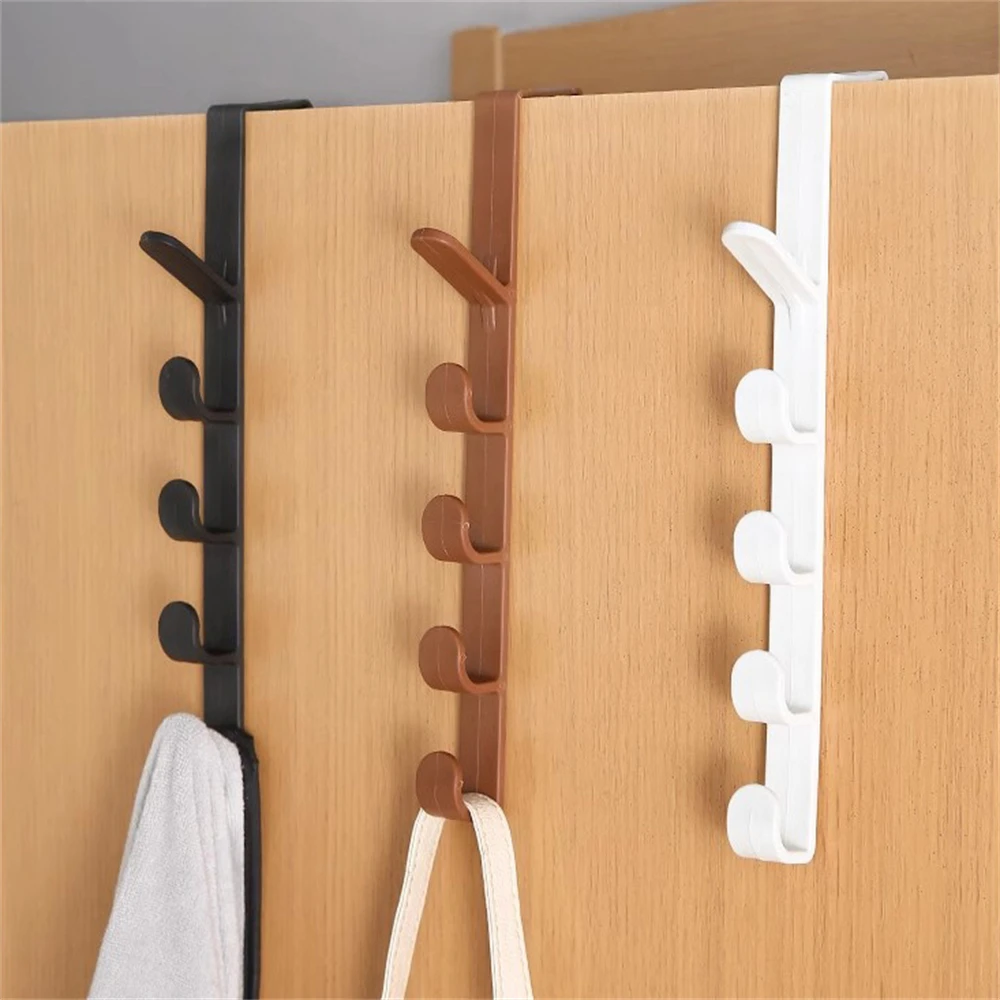 1pc Bedroom Door Hanger Clothes Hanging Rack Over The Door Plastic Home Storage Organization Hooks Purse Holder For Bags Rails