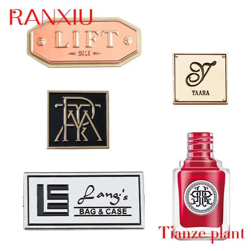 Custom Custom logo maker metal label perfume bottle square plate logo aluminum handbag sticker decorative accessories nameplate