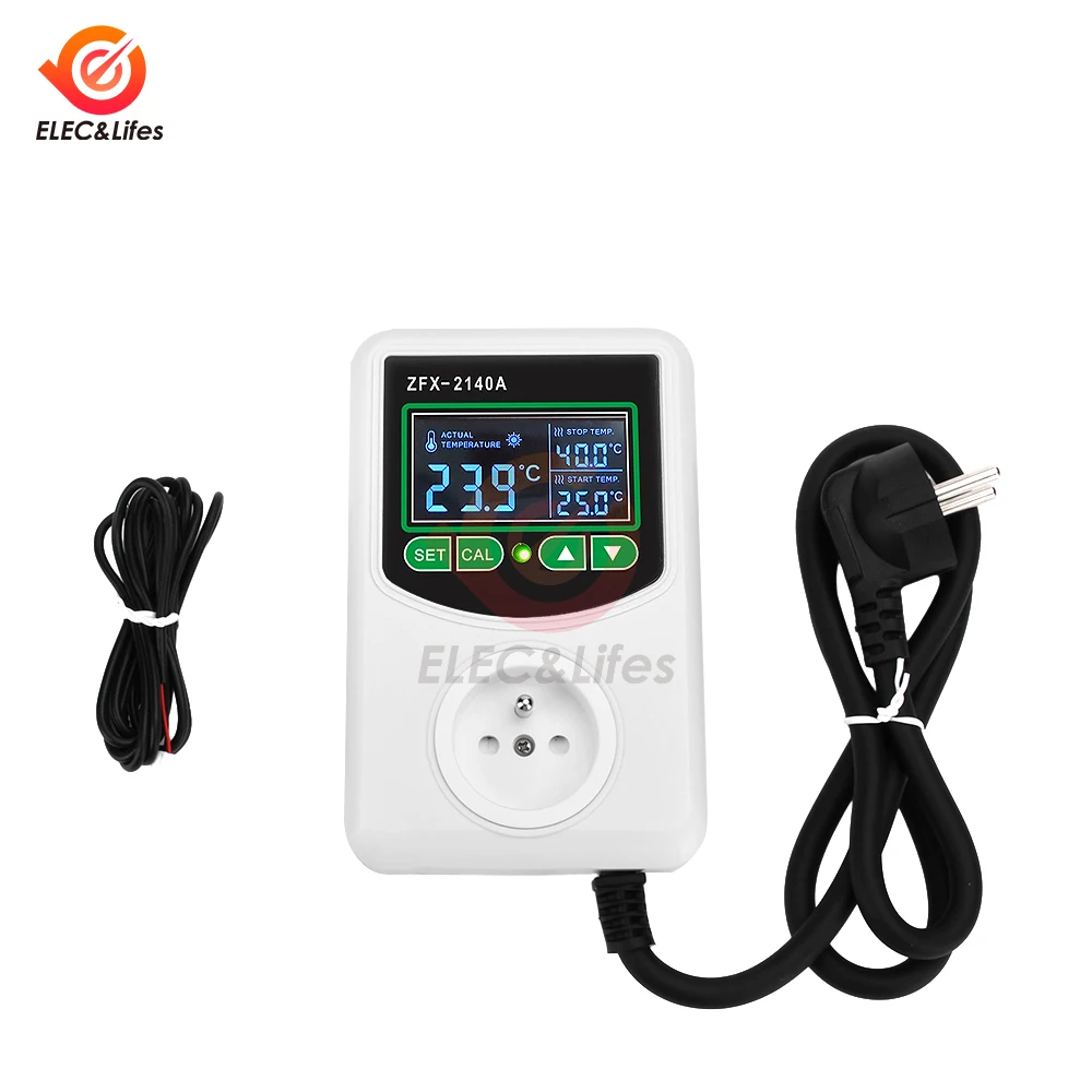 ZFX-2140A Microcomputer Thermostat 220V 2200W/3500W LCD Digital Temperature Controller Switch Thermostat Thermoregulator