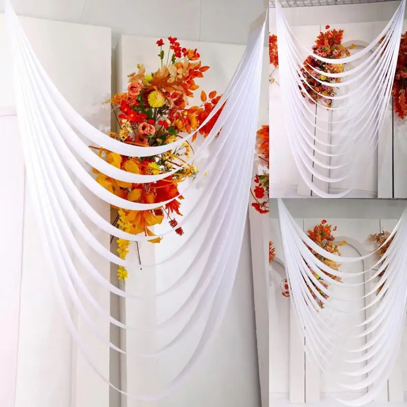 

Customized Party Decoration Props Wave Curtain Cloth Wedding Hall Hanging Ornament For Baby Shower Event Ceiling Centerpieces