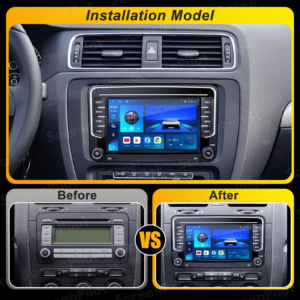 For VW Volkswagen Skoda Octavia Golf 5 6 Touran Passat B6 Polo Jetta Android 16 Stereo Head Unit  Carplay Wifi RDS 5G 8 Core