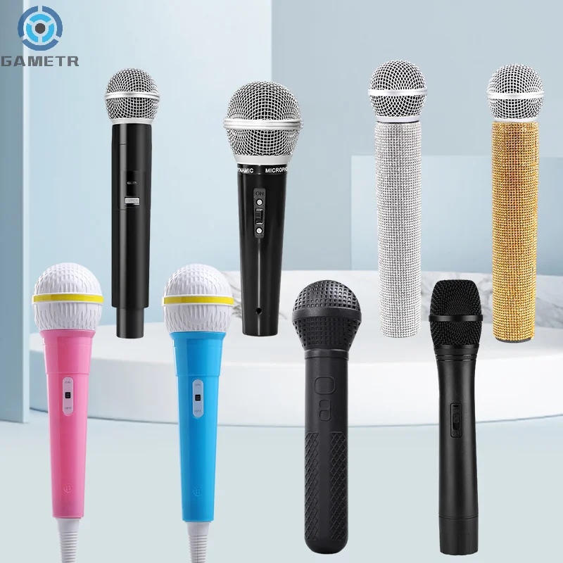 Children's Microphone Simulation Mic Model Media Interview Props Microphone Toys Educational For Kids Eloquence Performance Mic