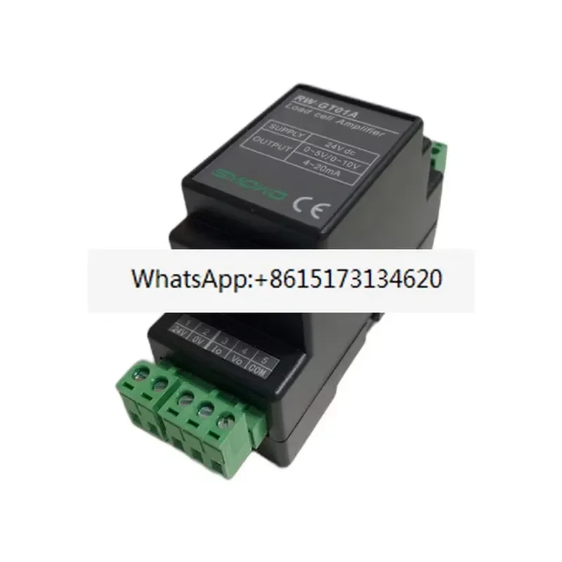 This DIN rail mounted signal amplifier is designed for precise weighing applications. It converts low level signals from load
