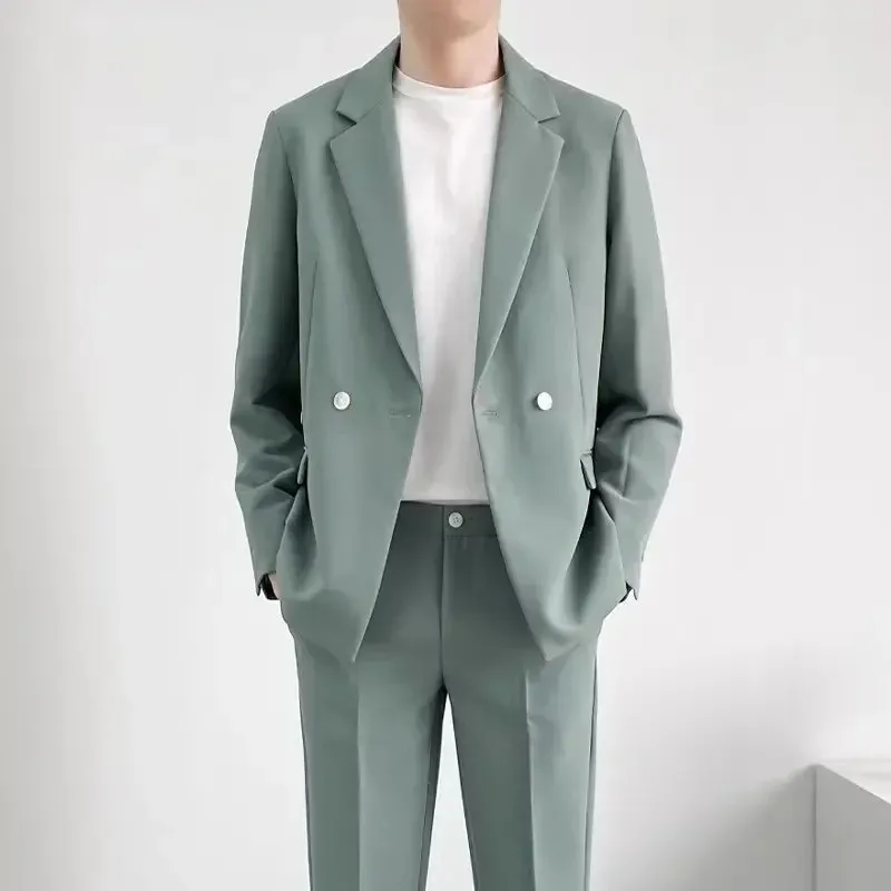 

Men's Suit Sets top +pants Lightweight Casual Business Partner Clothing Slims pring Autumn Korean Version
