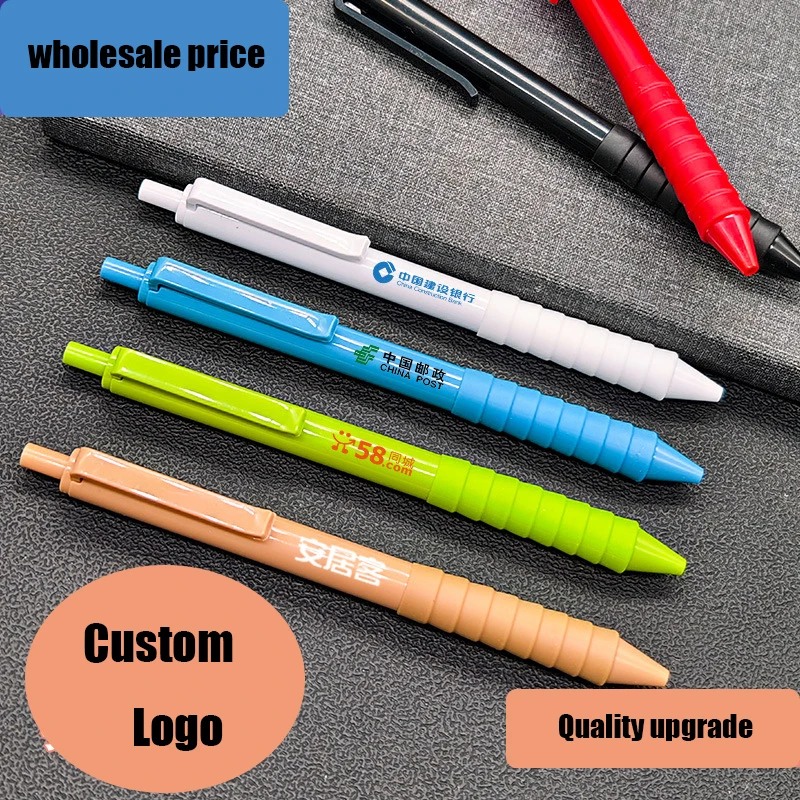 

100Pcs Customized Plastic Ballpoint Pens Office School Advertising Pen Custom Logo Text Engraving Laser Writing Engraving Pens