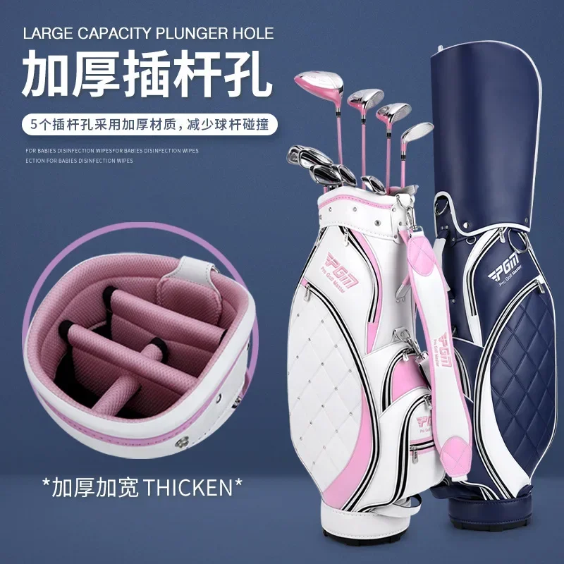 PGM Women Golf Bag High Quality Light TPU Golf Clubs Bag 2 Colors In Choice Waterproof Cloth Ball Bag GOLF Wear Resistant QB103