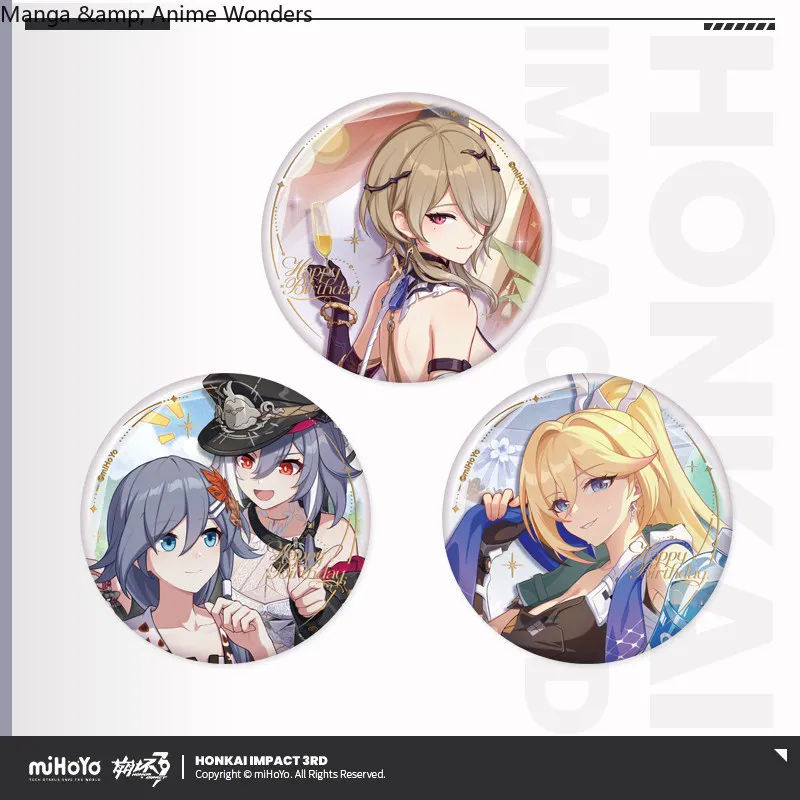 

Anime Official MiHoYo Honkai Impact 3 Durandal Fu Hua Rita Rossweisse Cosplay Tinplate Badge Halloween Gift Collection Game