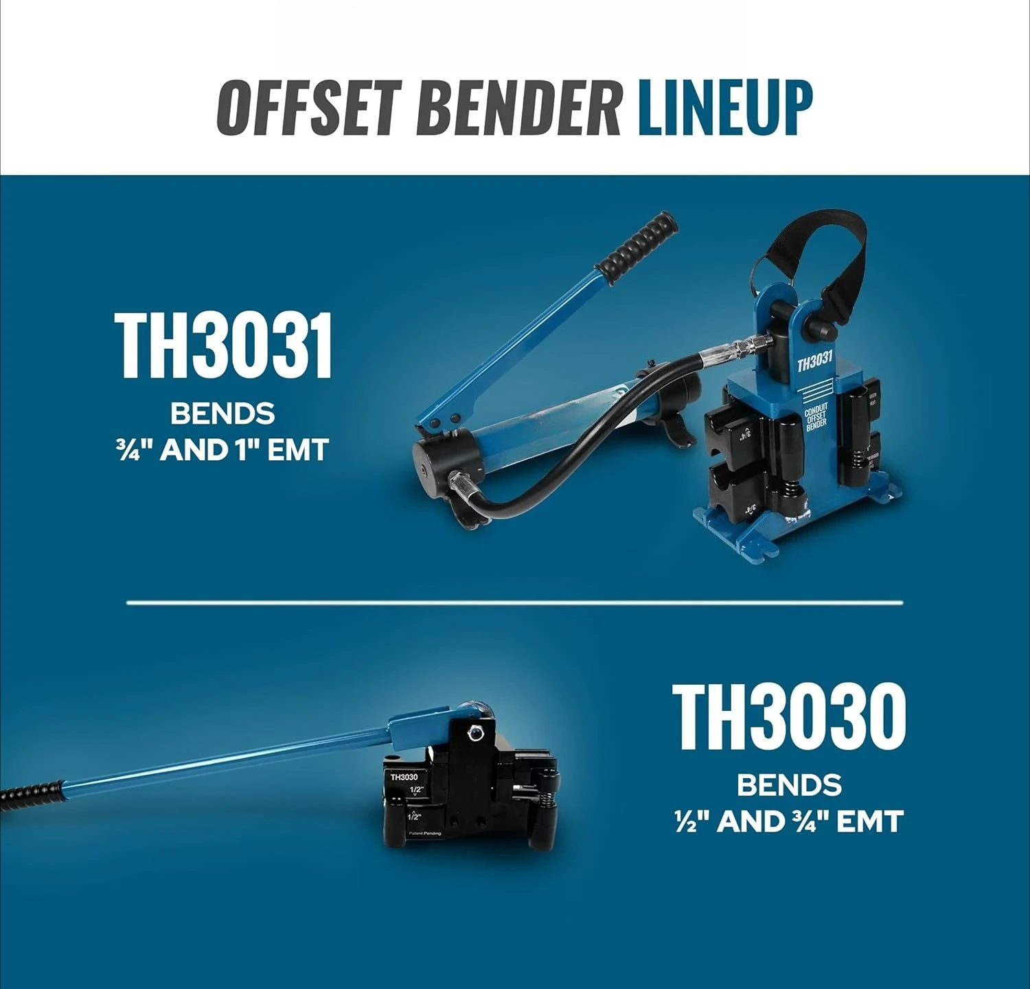 TH3030 ثنائي الحجم قناة إزاحة بندر 2 في 1 - كلا 1⁄2 "& 3⁄4" EMT · مبيعات المصنع مباشرة جودة البيع الساخن #5