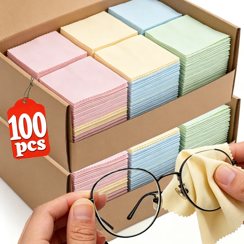 Microfiber Cleaning Cloth Phone Screen Glasses Camera Lens Cleaner Wipe Cloth Soft Lint Free Absorbent Square Reusable Accessory