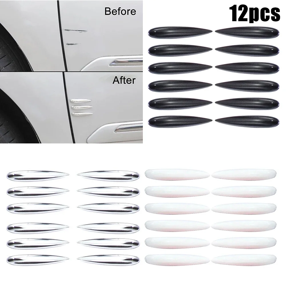 12pcs Car Protector Anti-scratch Door Edge Guard Trim Strip Bumper Protection Black/White/Silver Anti-collision Strip image 6