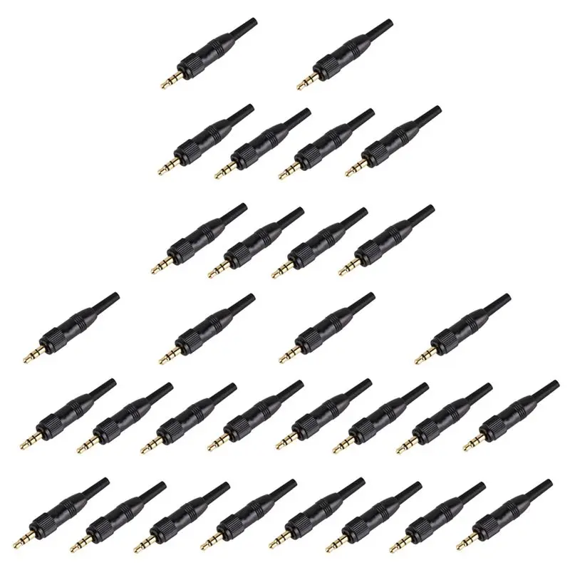 

30 шт. 3,5-мм стерео аудиоразъемы с винтовым фиксатором для Sennheiser, Sony, Nady Audio2000s, запасные адаптеры для микрофонов