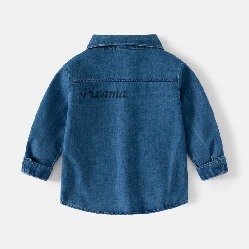 Spring Autumn Winter Full Sleeved Cotton Boys Jeans Kids Clothing Blue Deinm Tops Gentleman Baby Boys Clothes Tops for 2-7Years