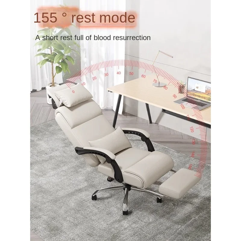 Luxury Home Office Chair, Reclining Computer Chair, Comfortable Swivel Chair for Long Sitting Hours