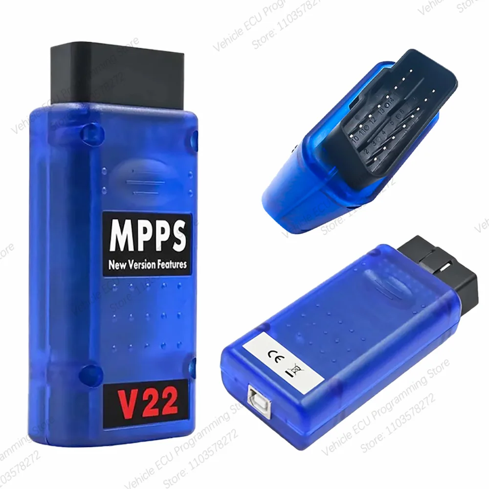 MPPS V22 Unlocked Infinite Reset High Quality Version Full Chip with Breakout Tricore Cable OBD2 ECU Chip Tuning Scanner Tool