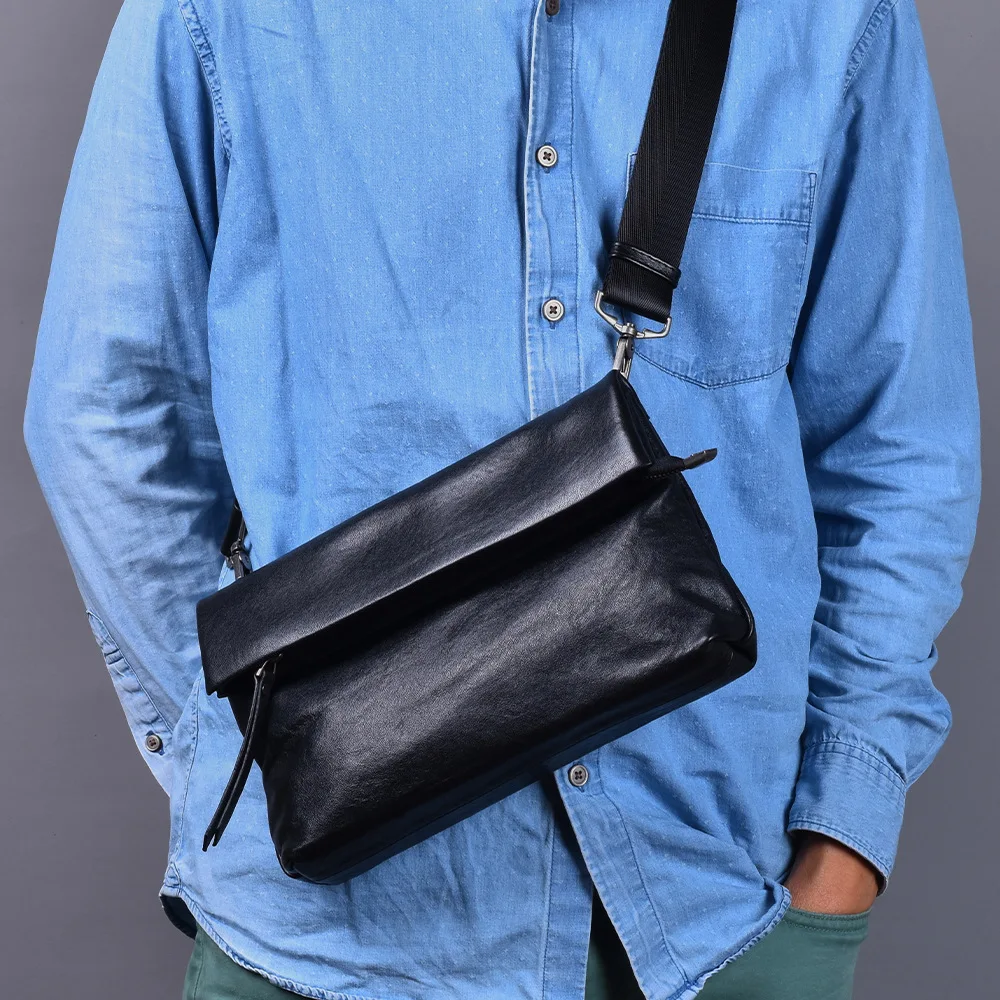 Elegante bolso de hombro de cuero para hombres: perfecto para la oficina y el desplazamiento