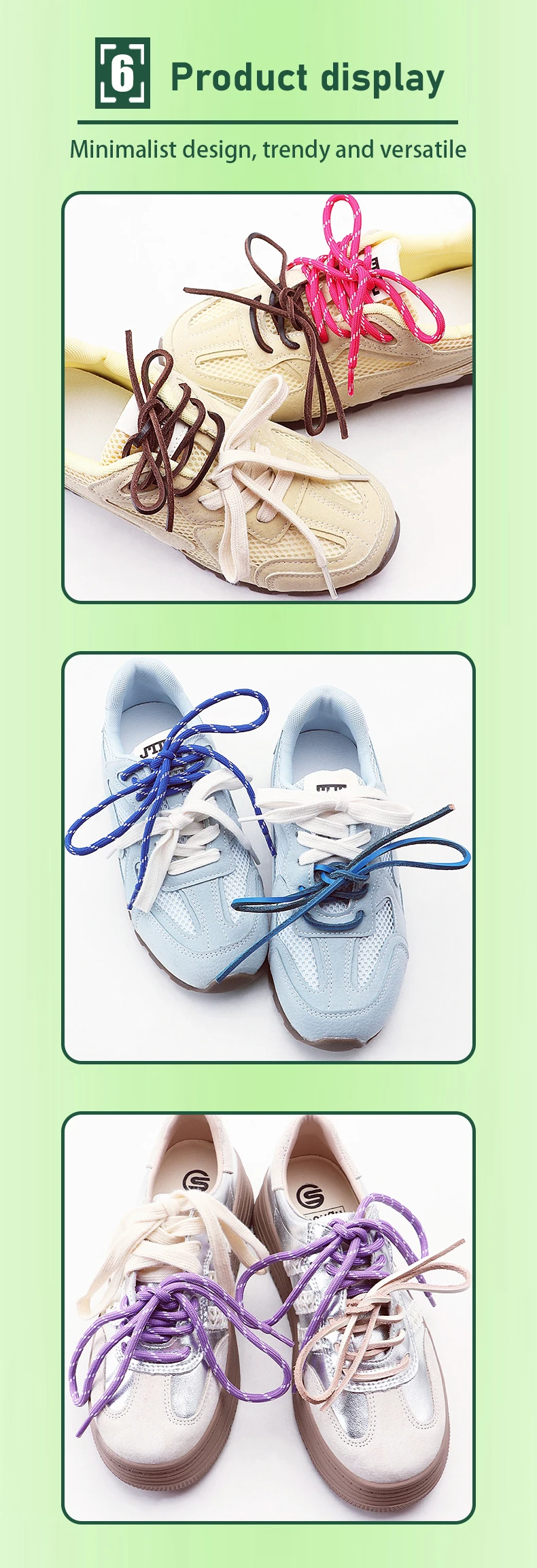 Neue Schnürsenkel-Kombination Retro Runde Lederseil-Schnürsenkel Modische Flache Langlebige Sport-Trainingsschnürsenkel für Schuhe Unisex – Detail 7