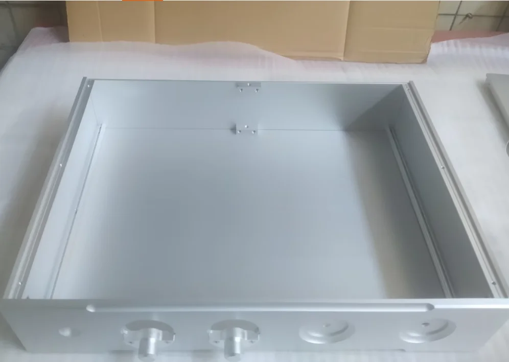 Instrumento VU de 45MM, chasis amplificador totalmente de aluminio/caja de preamplificador/caja de bricolaje de carcasa de AMP (430*70*358mm)