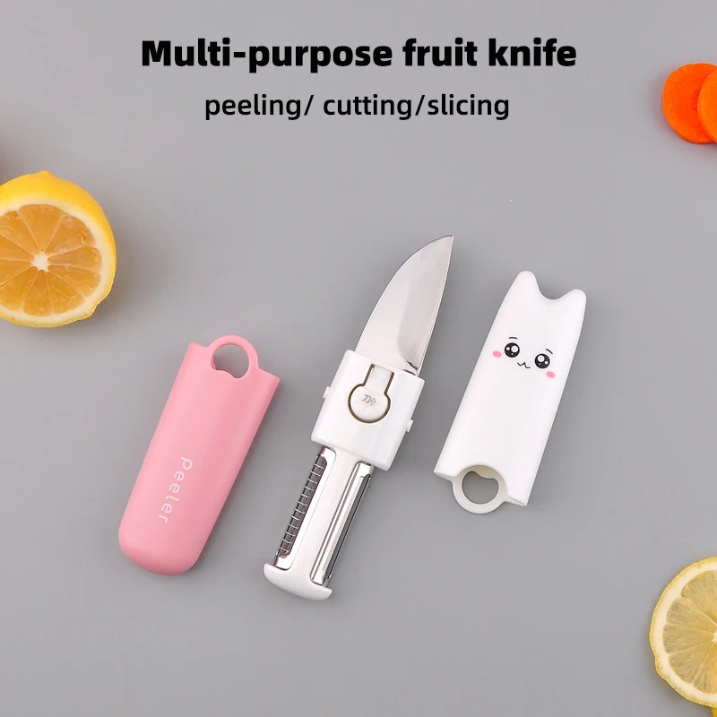 

Fruit Knife Paring Knife Stainless Steel Fruit Vegetable Peeling Cutting Dual Purpose Potato Peelers Kitchen Gadgets Tools