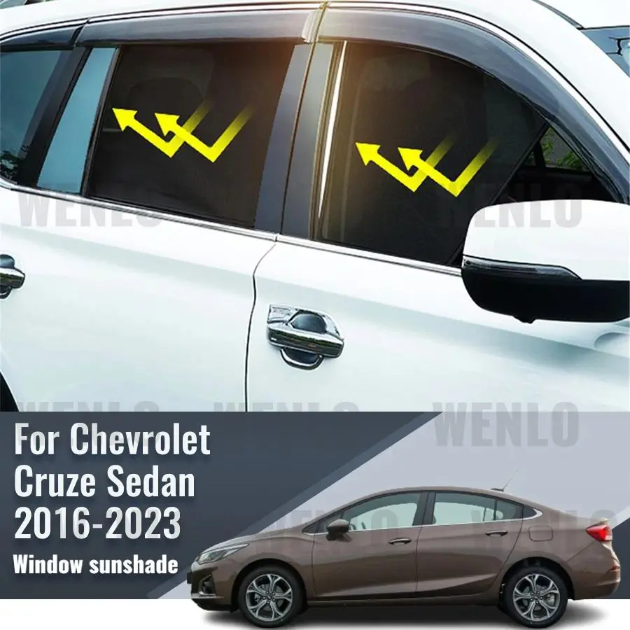 

For Chevrolet Cruze J400 Sedan 2016-2023 Magnetic Car Sunshade Front Windshield Frame Curtain Rear Side Window Sun Shade Visor