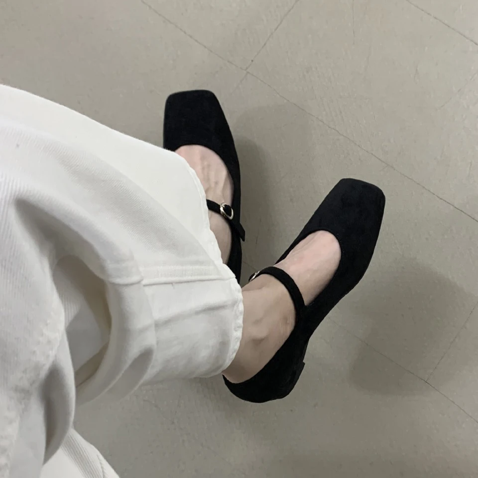 Alionly 2026 جديد الخريف خمر لينة سوليد جولة تو منخفضة أعلى حذا فردي للسيدات نسخة من الأحذية Suedepatterned #5