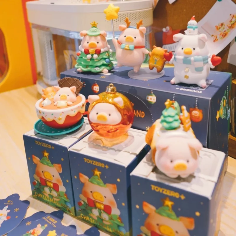 الأصلي لولو الخنزير عيد الميلاد تاون سلسلة أنيمي لعبة تخمين حقيبة الشكل صندوق غامض غرفة زخرفة جمع لعب الاطفال هدية