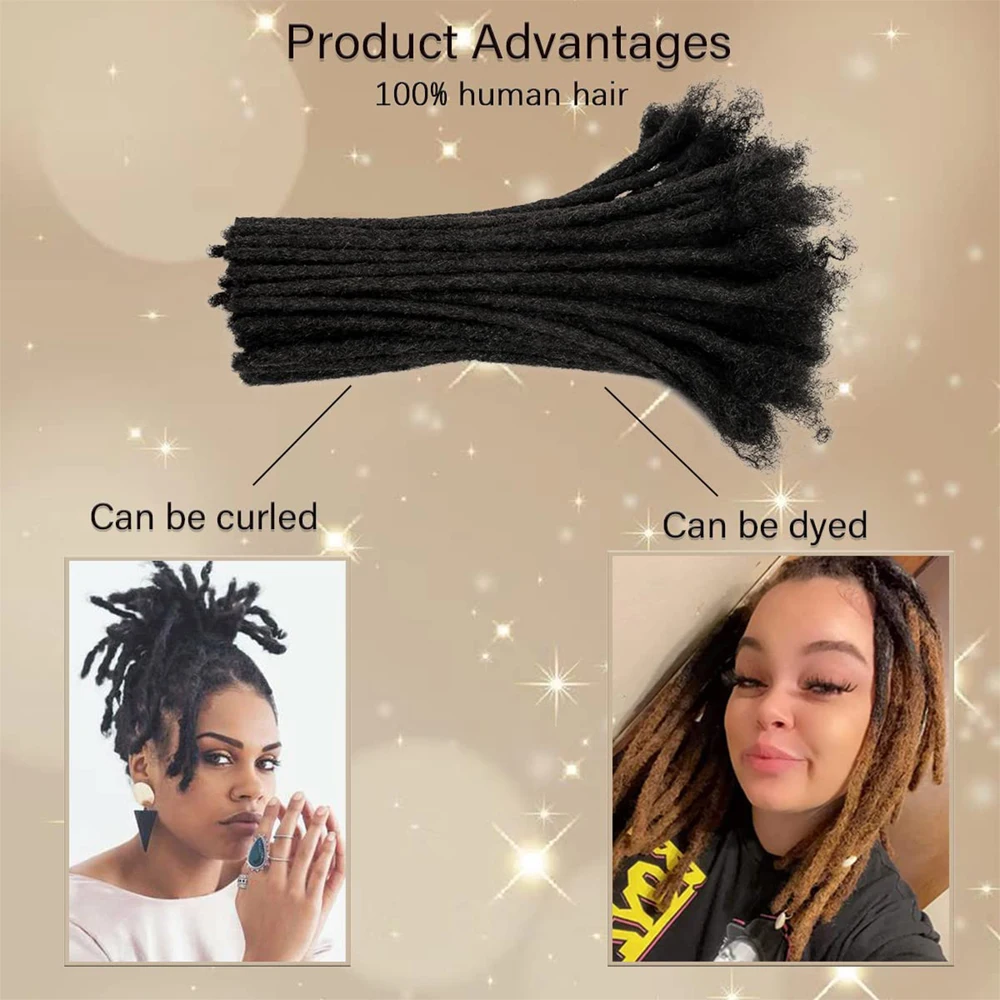 Extensión de rastas 100% extensión Loc de cabello humano se puede teñir, decolorado, rizado, extensiones Locs completamente hechas a mano de 4-30 pulgadas