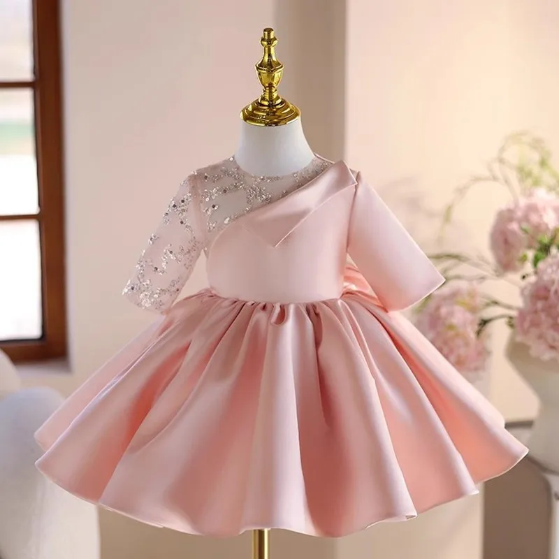 

Flower Girl Dress Host Piano Performance Princess Costume Wedding Birthday Party Dresses For Girls A4488 Bridesmaid Dresses