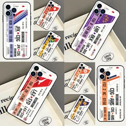 Authentic Airline Boarding Pass Phone Case For iPhone 14 11 12 13 15 16 Pro Max Mini X XR XS MAX Plus Silicone Cover Case