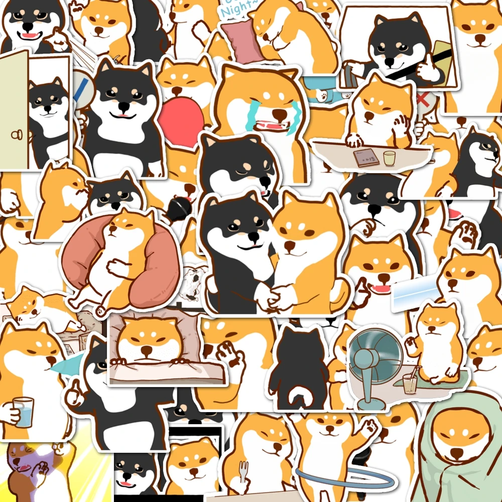 

Funny Ugly Cute Shiba Inu Stickers Self-Pasting Can Be Used For Desktop Phone Cases, Suitcases And Other Decorations Party Gifts