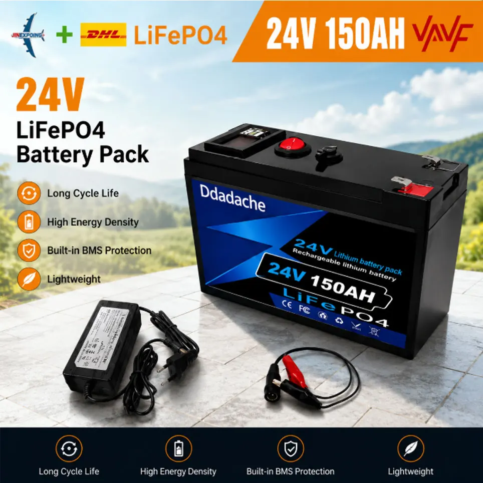 EU-Lokalversand 24V 150Ah Lithium-Tiefzyklusbatterie mit integriertem BMS Solarbatterie für Solarsysteme, Wohnmobile, Boote, Stromversorgung für Hütten