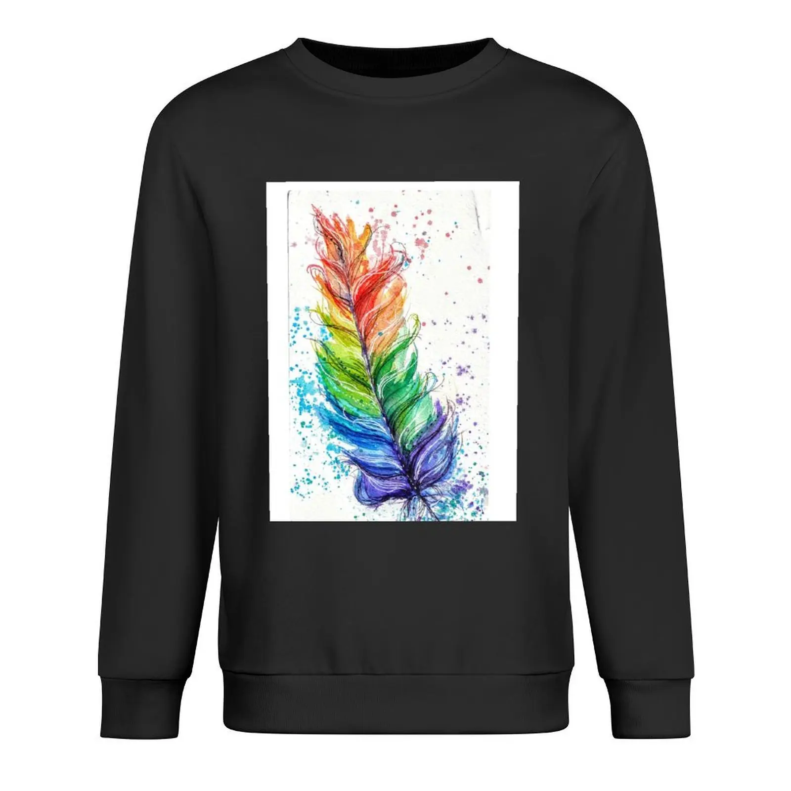 

Rainbow Feather Pullover men wear winter clothes autumn korean autumn clothes men sweatshirt