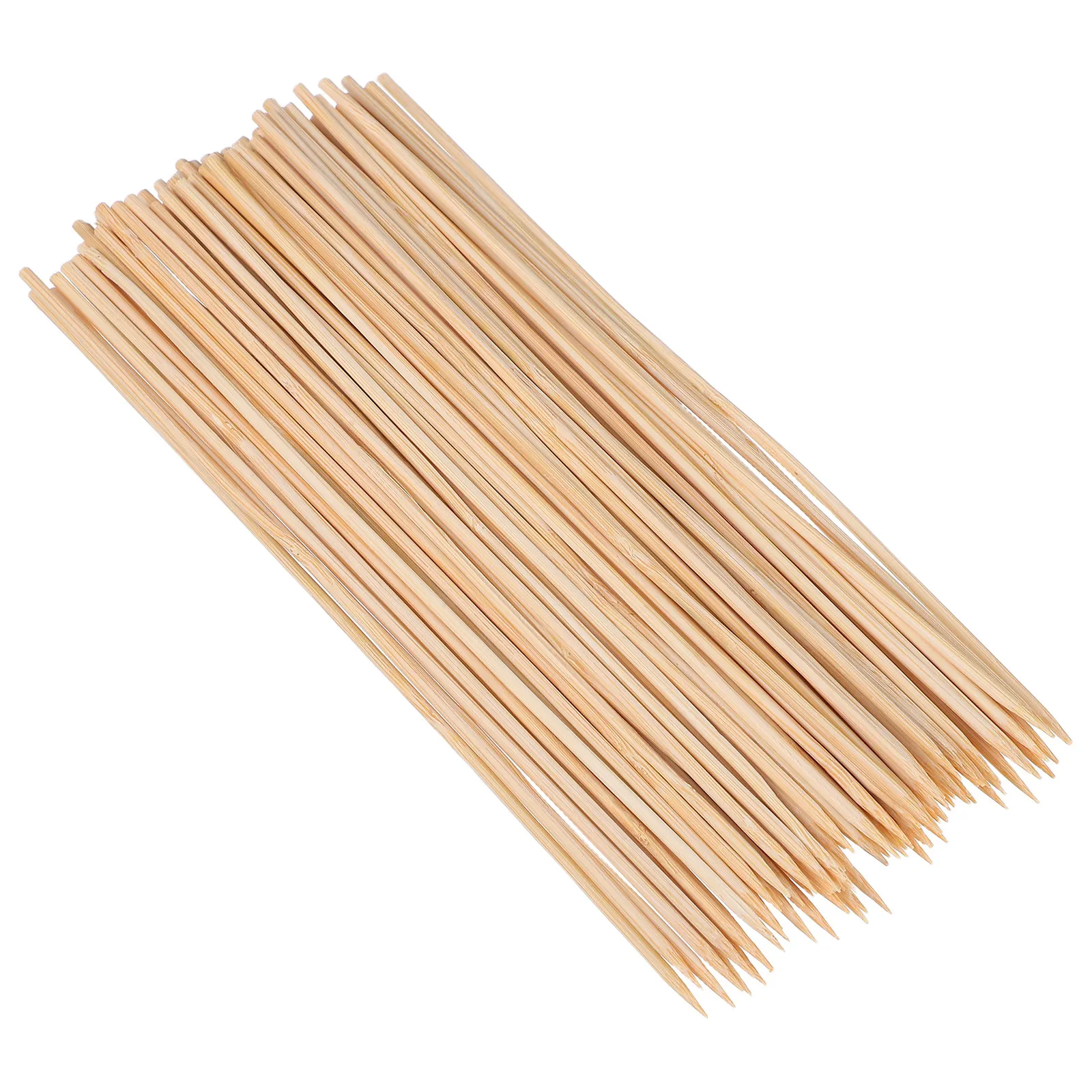 100Pcs Bbq Skewers Wooden Sticks Smooth Surface Safe for Food Grilling Meat Vegetables Fruits Preventing Slipping