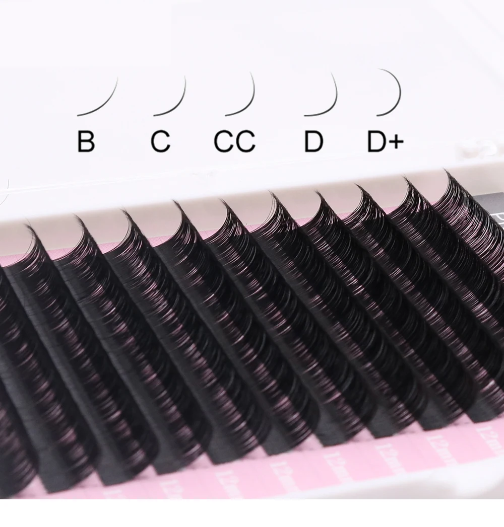 1 Stück Qeelasee CC und DD Curl Volumen normale runde Wimpern Russische Volumenwimpern Matte Faux Mink Professional Cilio – Detail 1