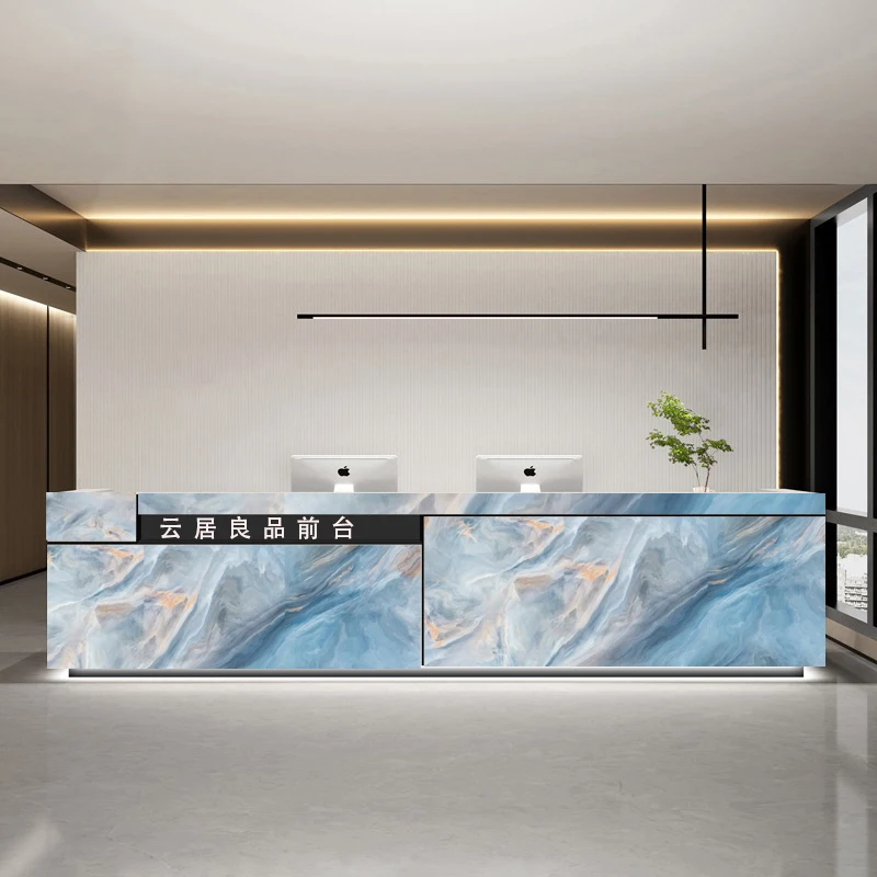 Commercial Premium Desk Executive Standing Luxury Nail Reception Desk Modern Hotel Rezeption Desk Beauty Office Furniture