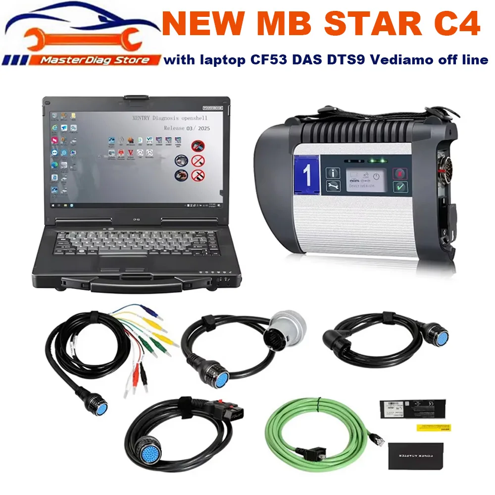 

V03/2025 MB STAR C4 с ноутбуком CF53 DAS DTS9 Vediamo Автономное кодирование MB C4 SD Connect Программа Автомобильный грузовик Сканер диагностики автомобиля
