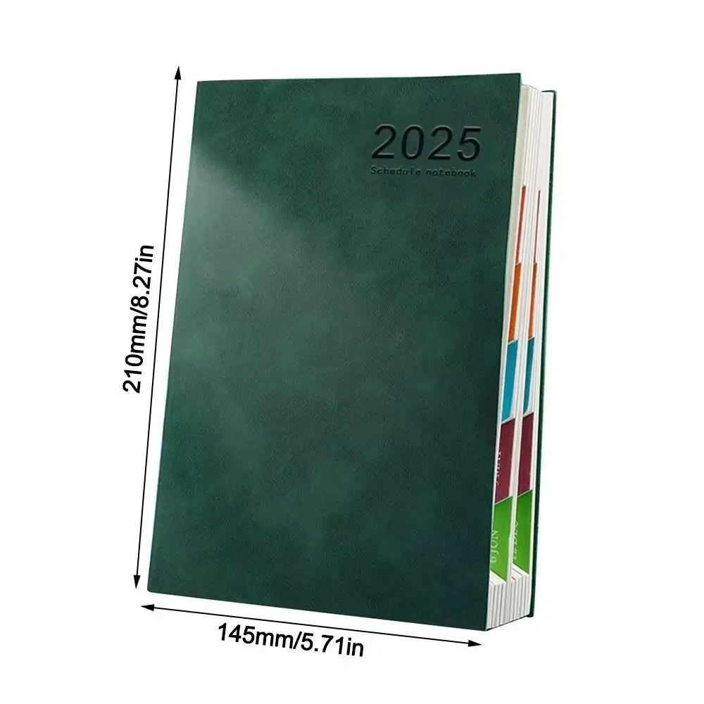Thicken 2025 A5 Agenda Notebook PU To Do List 2025 Planner Notebook Diary Daily Schedule Planner Notepad Office Supplies