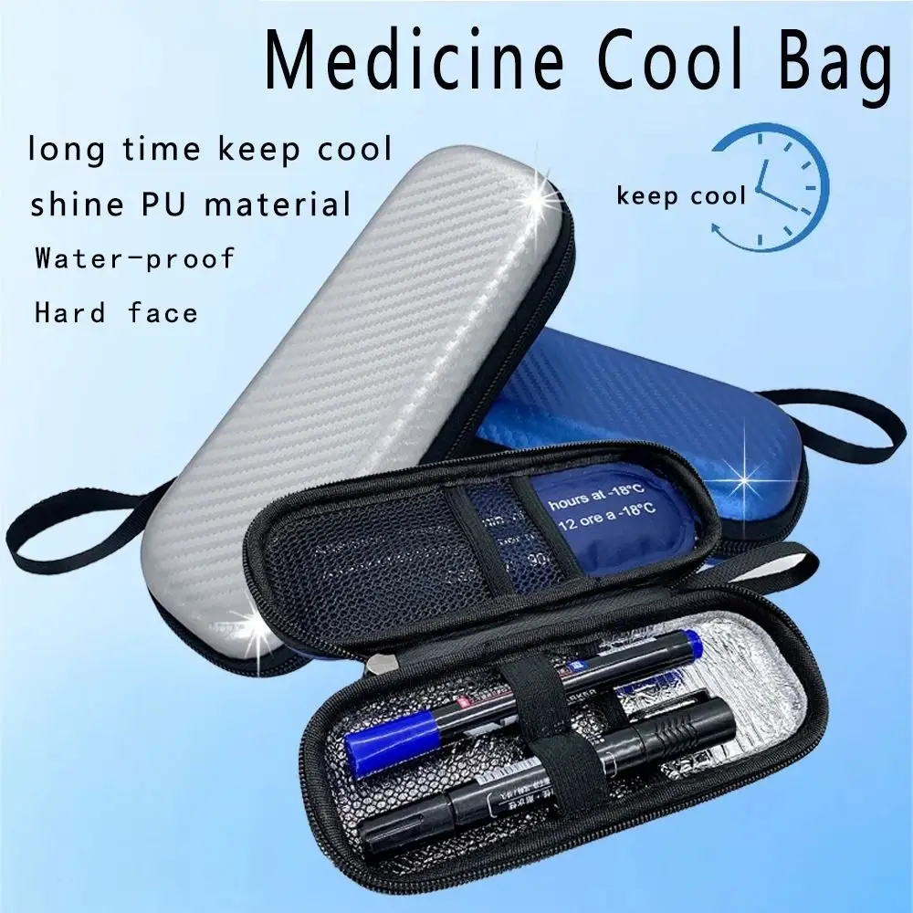 Portable Insulin Cooling Bag Diabetic Pocket Pill Protector PU Waterproof Thermal Insulated Medicla Cooler