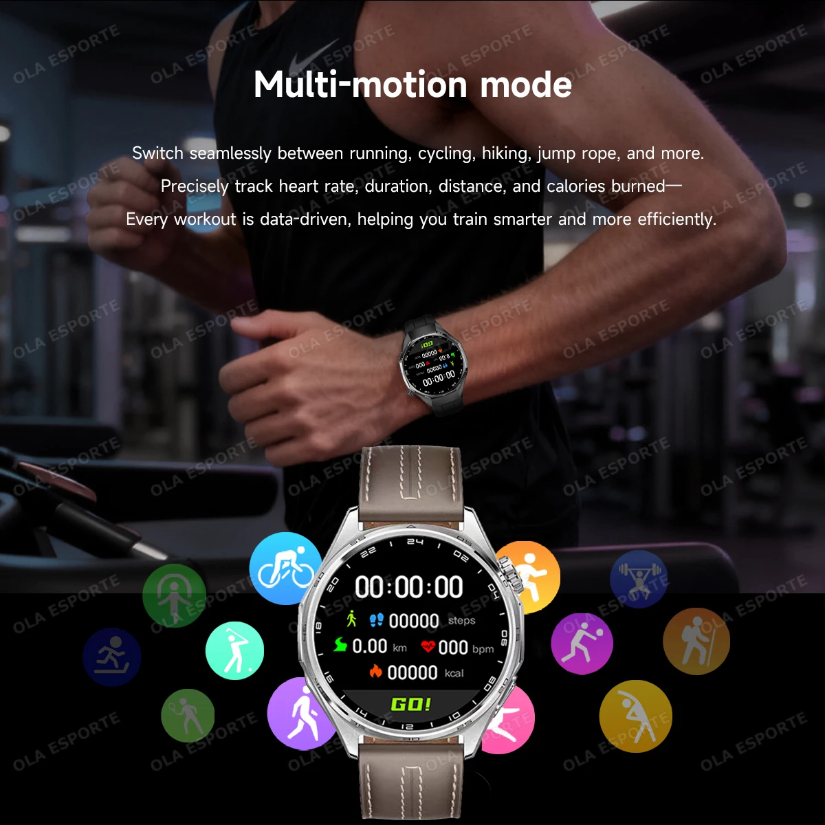 Men's Outdoor Smart Watch with Bluetooth Call, 1.52inch