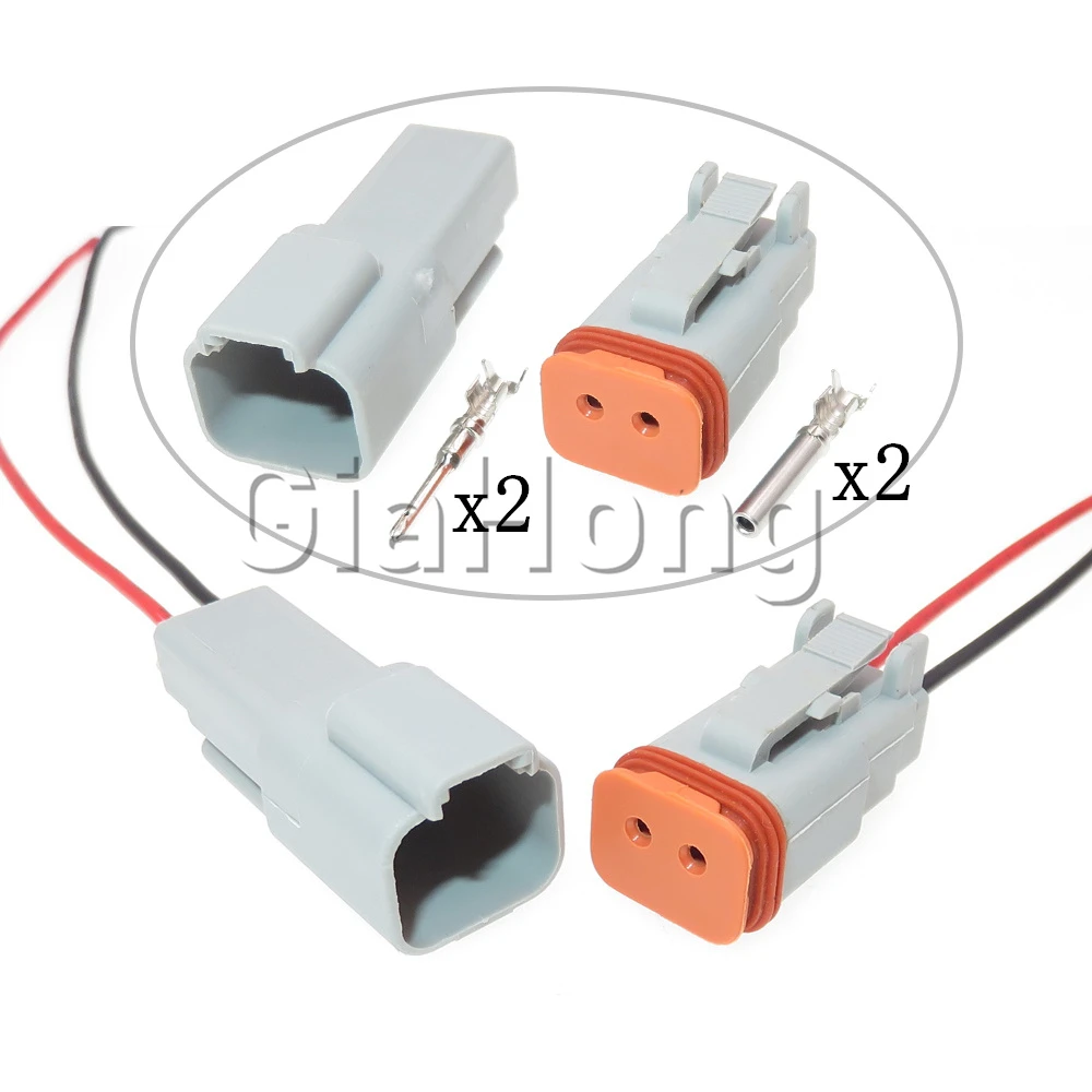 1 Set 2 Ways Auto Starter Waterproof Socket Auto Parts AT06-2S AT04-2P DT04-2P DT06-2S Car Waterproof Wiring Connector