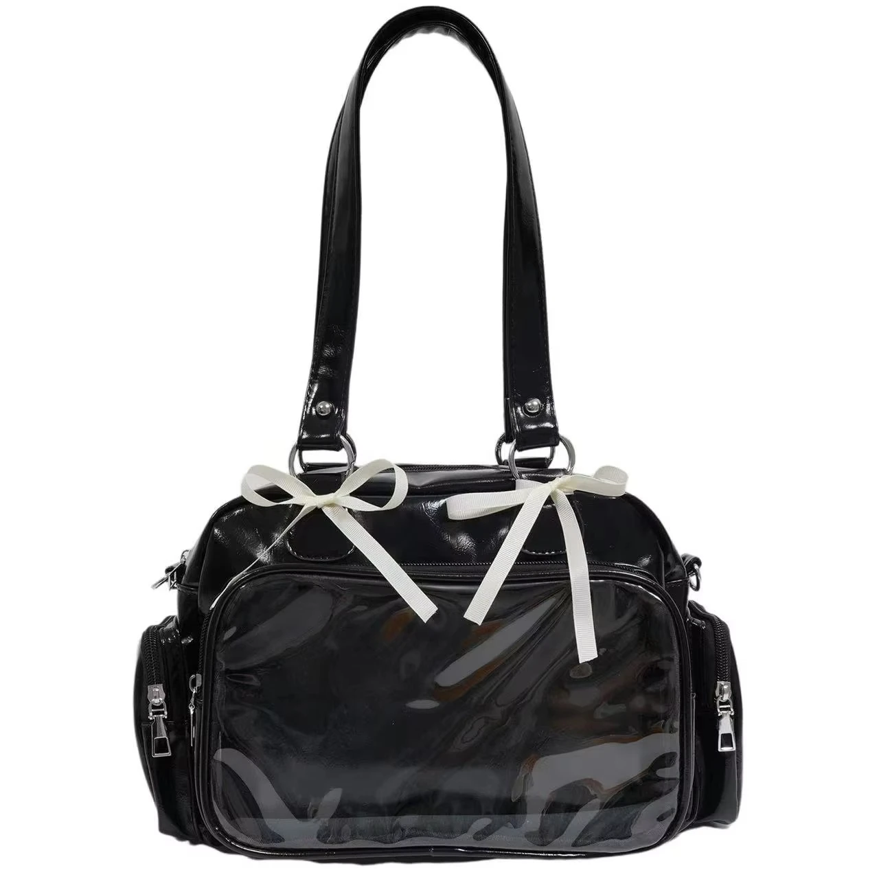 

Badge Display Square Itabag JK Anime Badge Show Transparent Pocket Shoulder Bag For Preppy Style PU Leather Cotton Ita Bag