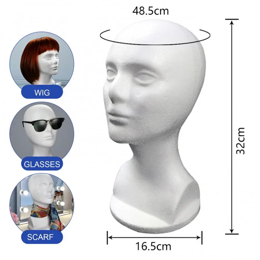 

Пенопластовая модель головы манекена, подставка для париков, шапок, ювелирных изделий, держатель для очков, простая в использовании стеллаж для магазина для салона, рисования своими руками