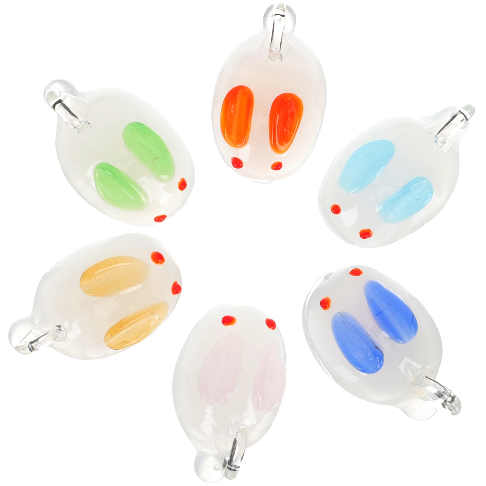 

15Pcs Mini Rabbit Glass Craft Cartoon Shape Safe Rabbit Sculptures Desktop Car Garden Adornments Desktop Glass Craft
